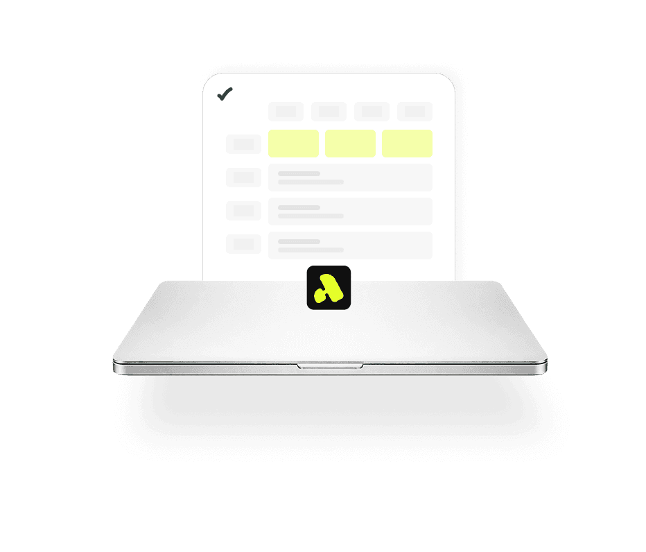 AI dashboard and laptop scene